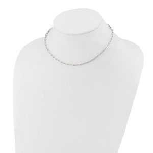 Stainless Steel Elongated Open Link Paperclip Design15 in with 2 in Ext Necklace